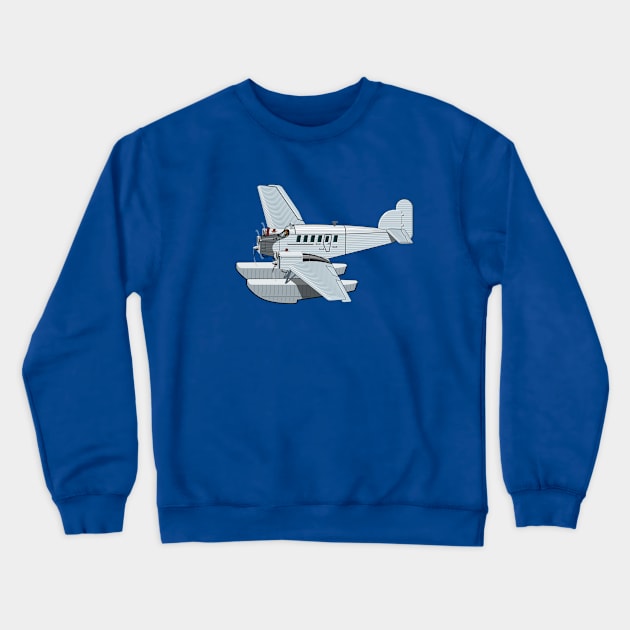 Cartoon retro hydroplane Crewneck Sweatshirt by Mechanik